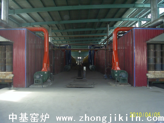 內蒙古包鋼兩條162焦爐煤氣煉鋼海綿鐵隧道窯窯頭一角